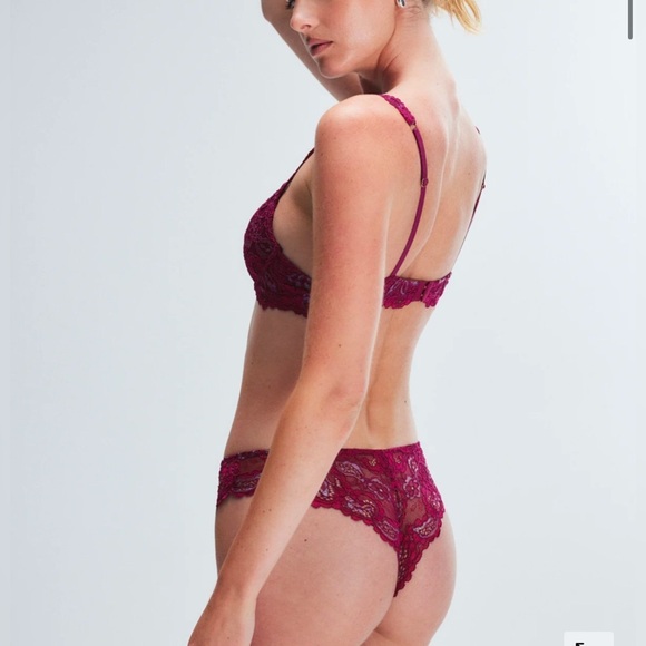 NWT Savage Fenty Romantic Corded Lace Metallic Padded Demi Bra 34A - Picture 8 of 9